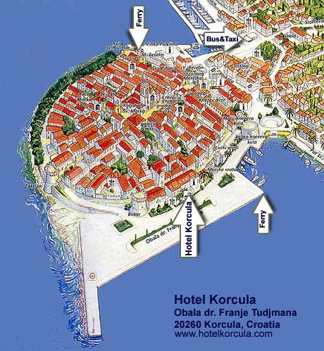 Location of Hotel Korcula - Map