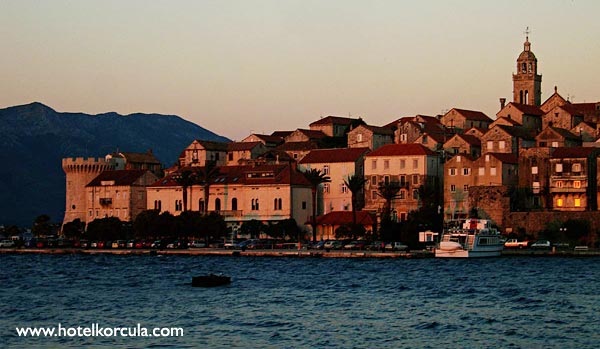 Hotel Korcula in sunset